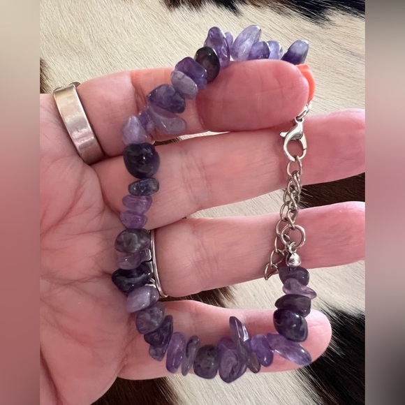 Southwestern Jewelry - ❤️ Amethyst Gemstone Bracelet Adjustable 6 to 8” Bohemian Ethnic Style